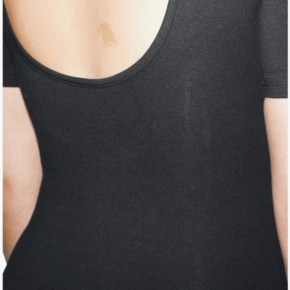 American Apparel Women’s Short Sleeve Scoop Neck Bodysuit, Black, Size S - Picture 4 of 9